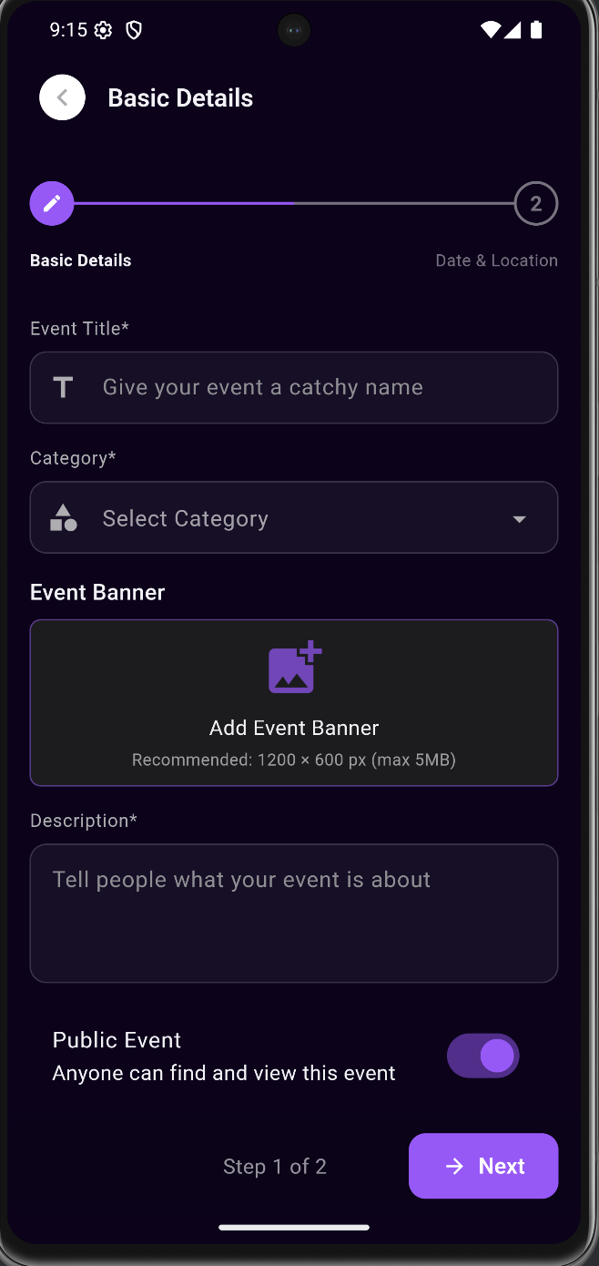 Event Creation